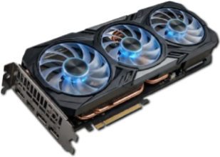 Moderne Triple-Fan Grafikkarte mit blauer LED-Beleuchtung für PC-Systeme